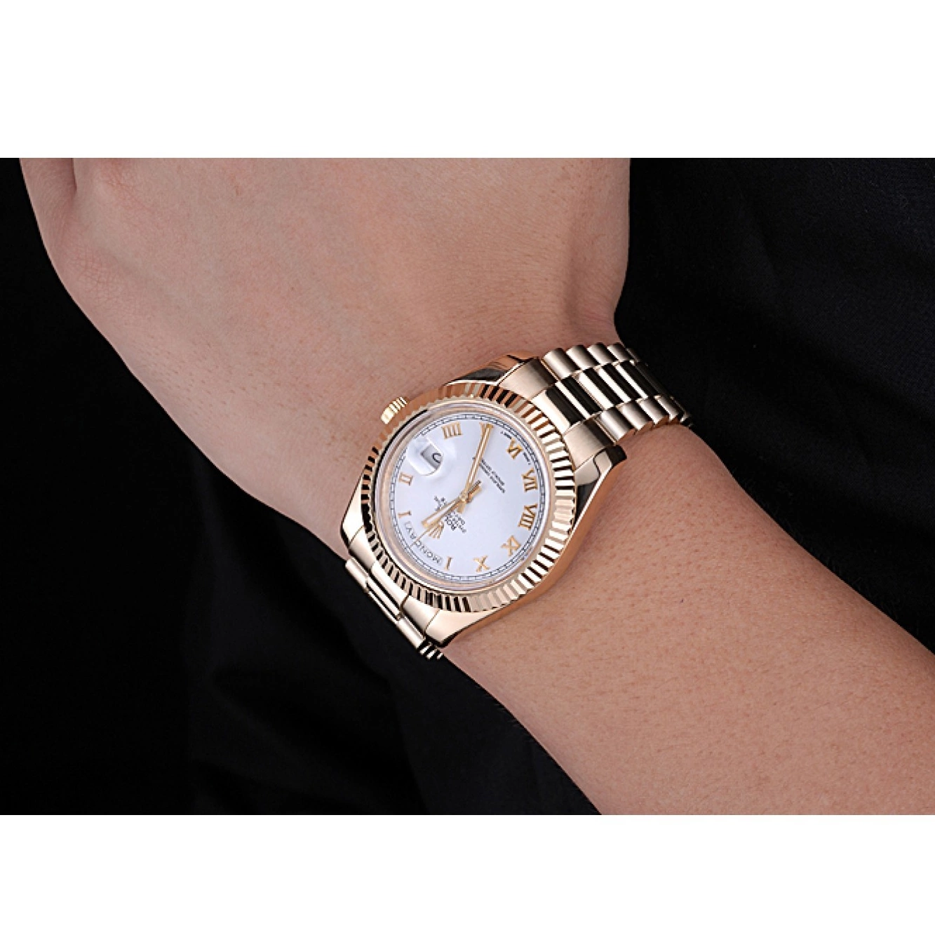 Aaa replica watch Bracelet 622546 Dial White Gold Day-Date Rolex 0823